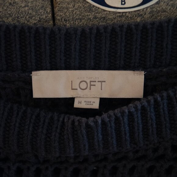 Loft Woven Navy Sweater - Picture 3 of 3